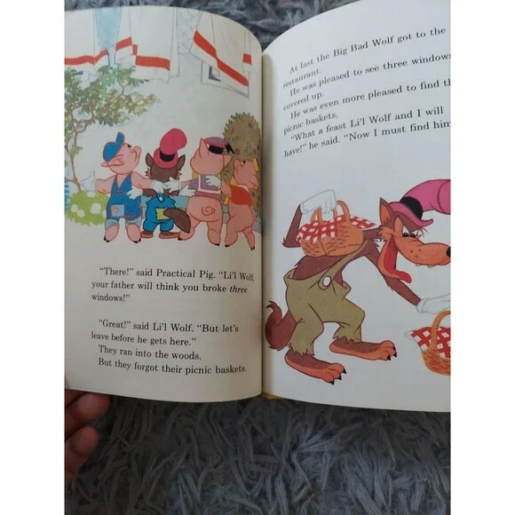 Vintage The Big Bad Wolf and Li'l Wolf Book Disney's Wonderful World of Reading - Picture 8 of 10